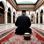**Ottoman Legacy in Bosnia:** A bustling scene in Sarajevo's Baščaršija, showcasing Ottoman-era architecture, including a mosque with Islamic calligraphy, artisans crafting intricate carpets, and vibrant ceramics on display. Capture the historical atmosphere and fusion of cultures.