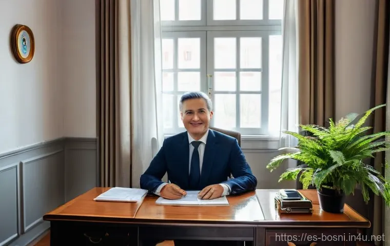 보스니아 헤르체고비나에서 한국 대사관 위치 - **Prompt 1: The Welcoming Honorary Consul's Office in Sarajevo**
    "A warmly lit, inviting office ...