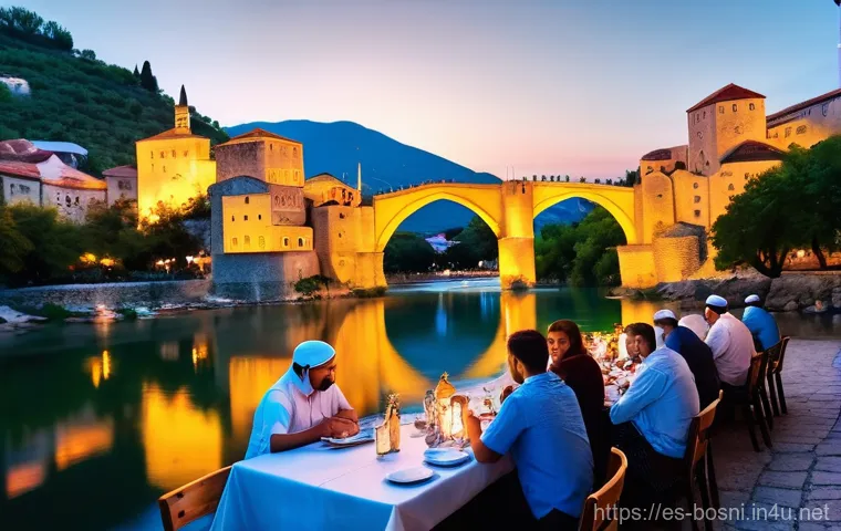 보스니아의 할랄 음식점 리스트 - **Prompt:** "A vibrant and bustling street food scene in Sarajevo's historic Baščaršija. In the fore...